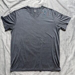 32 Degrees Cool T-Shirt Mens XL Gray Space Dye V-Neck Performance Stretch 0004